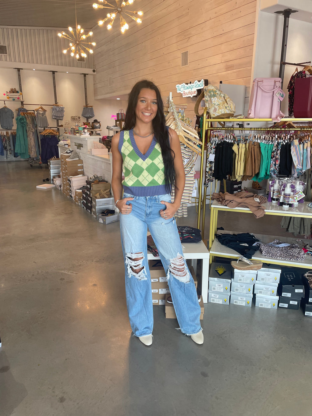 Avocado Cropped Sweater Vest