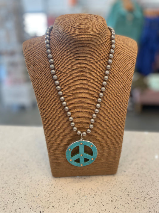 PF Peace Sign Necklace