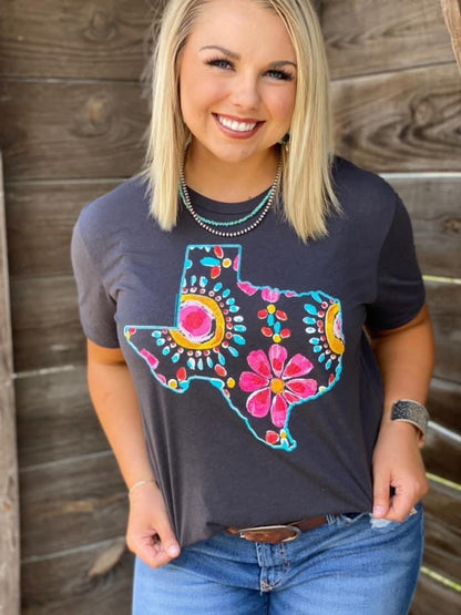 Callie's Floral Texas Tee