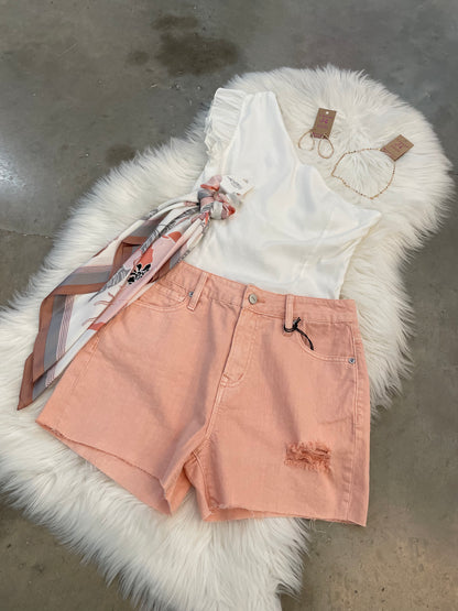 Pink High Rise Shorts