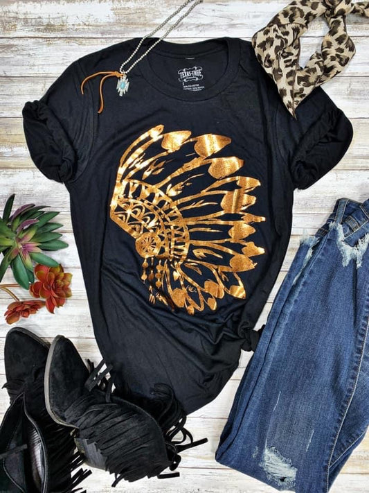 Bronze Foil Headdress tee