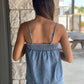 Spaghetti Strap Denim Top