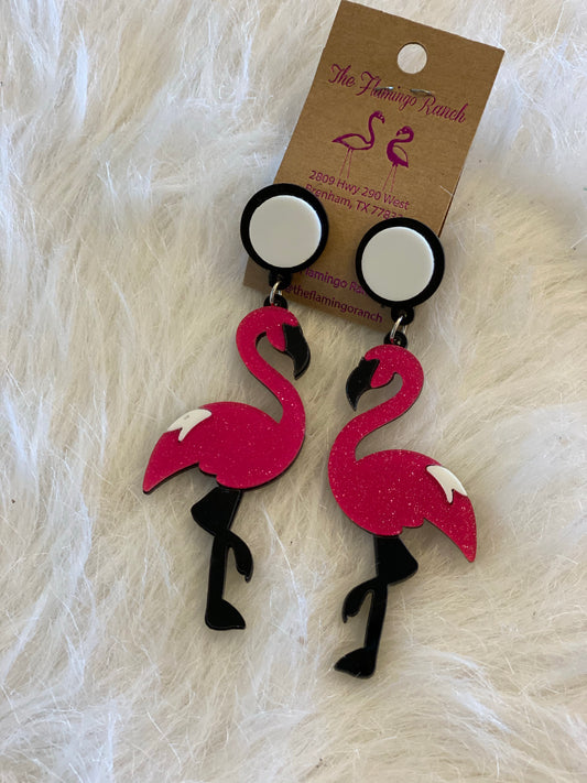 Acrylic Flamingo Earring