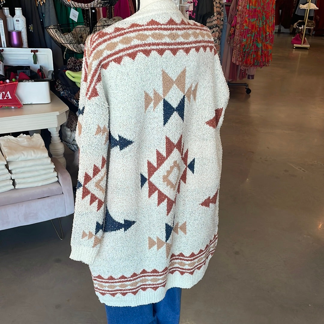 Aztec tribal outlet cardigan