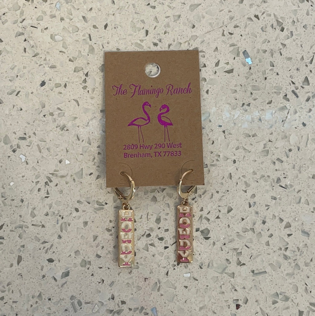 PF Graphic Gold Acylic Earrings