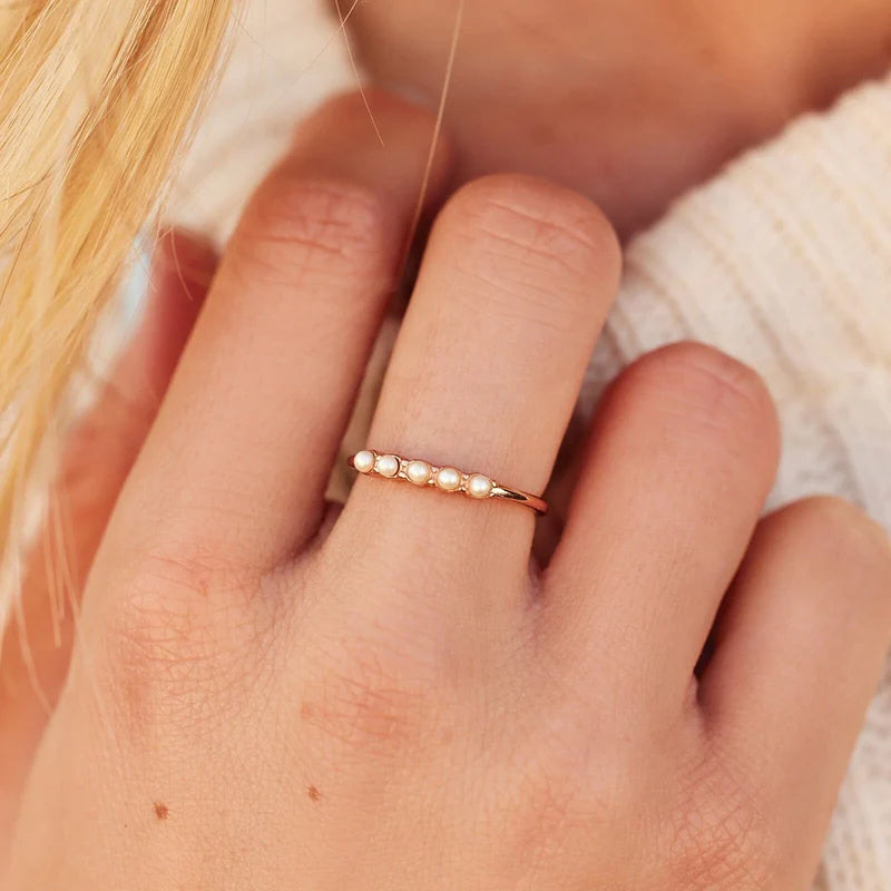 Mini Pearl Pave Ring