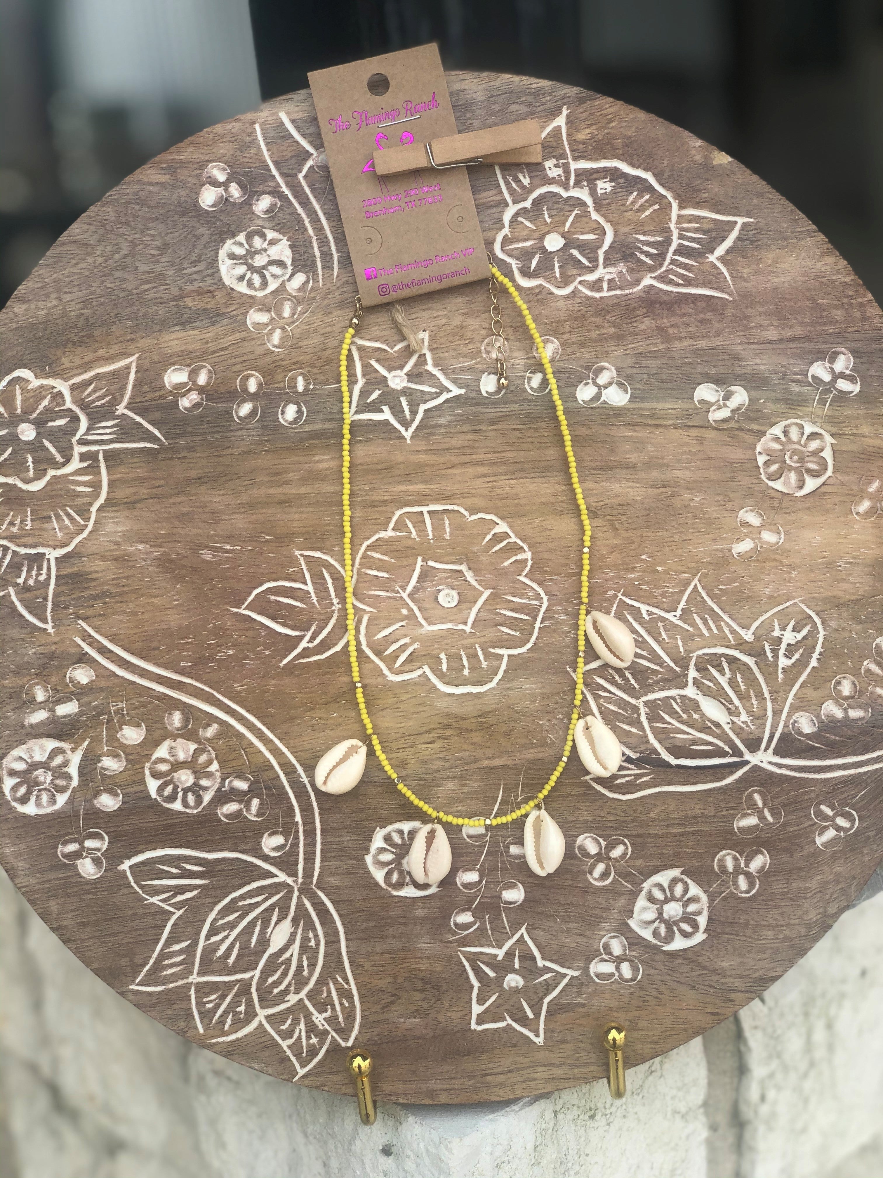 PF Yellow Shell Necklace